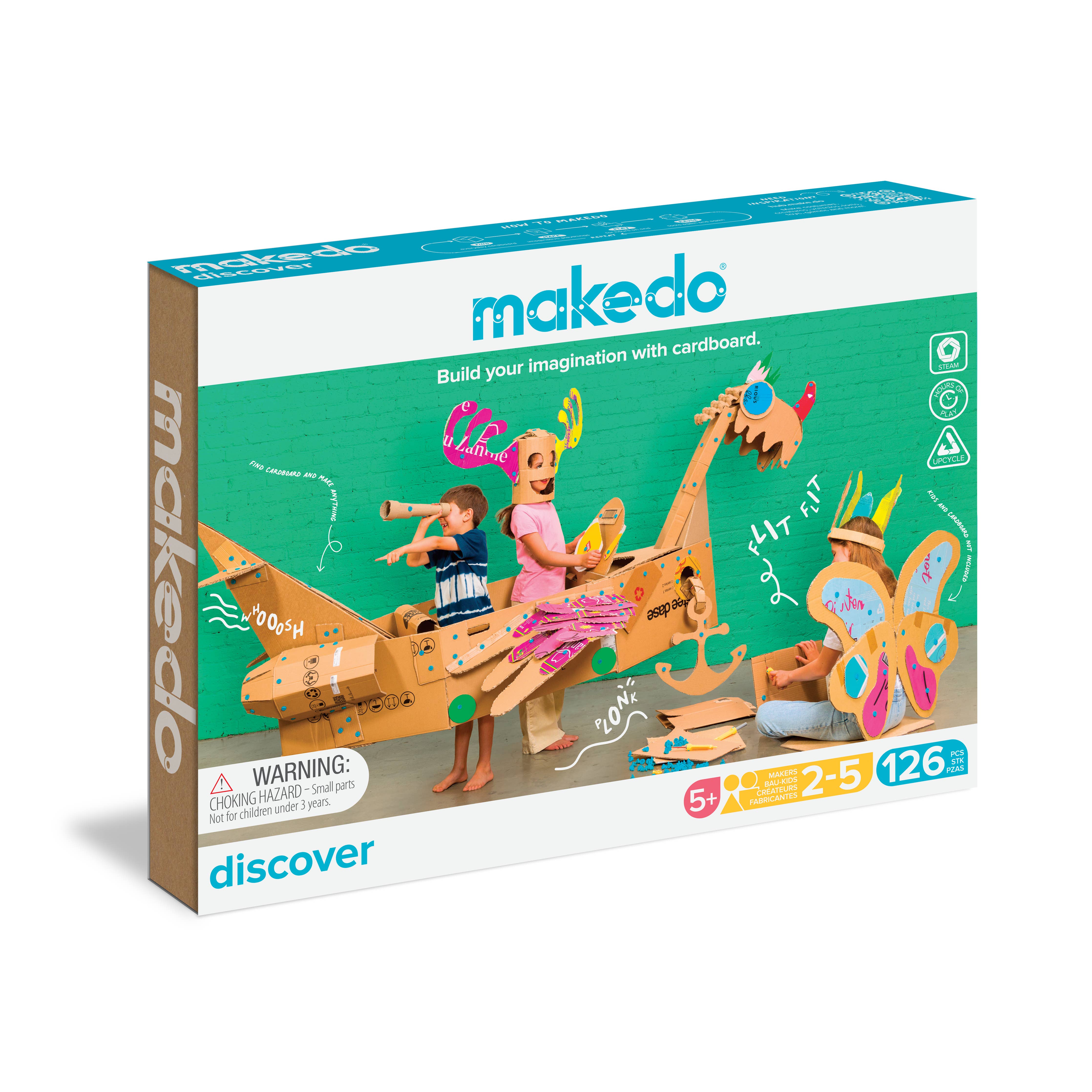 Makedo kartonnen bouwpakket DISCOVER 126st voor 1-5 makers Makedo kartonnen bouwpakket DISCOVER 126st voor 1-5 makers