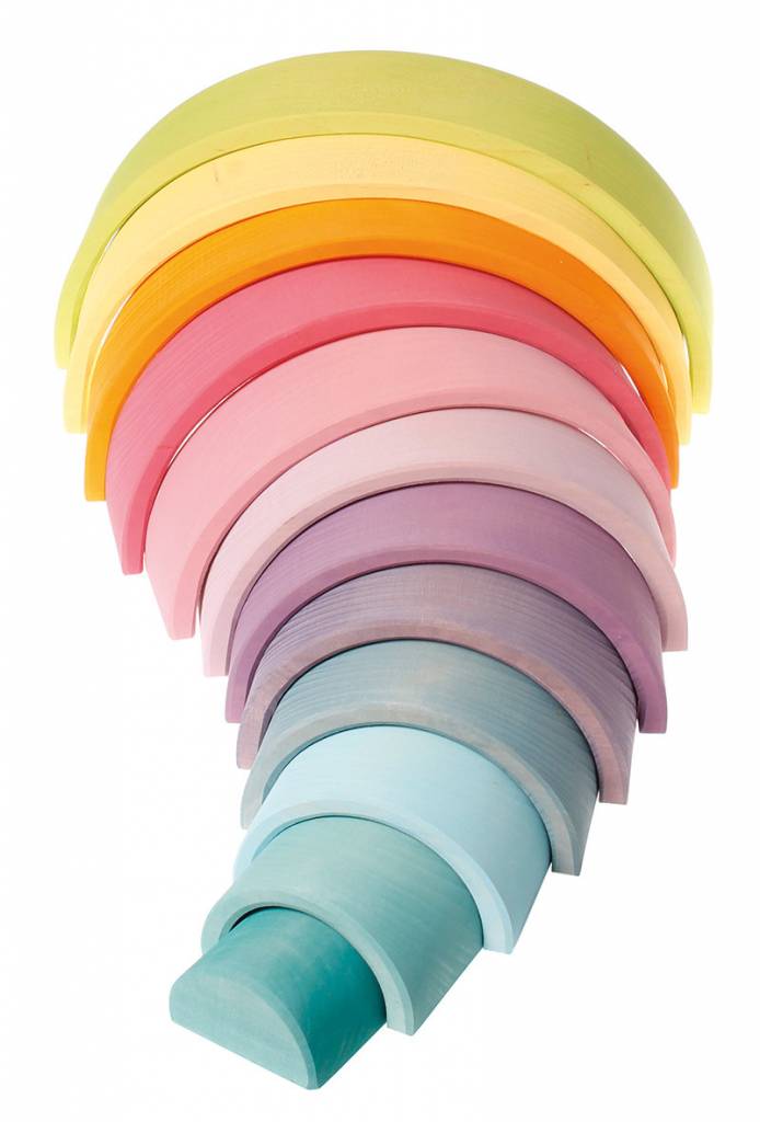 Grimms-–-Educational-Wooden-Toys-–-Pastel-Rainbow-Stacking-Tunnel-1